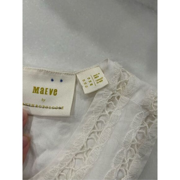 Anthropologie Maeve Eyelet Halter Mini Dress size 14 - Picture 8 of 8
